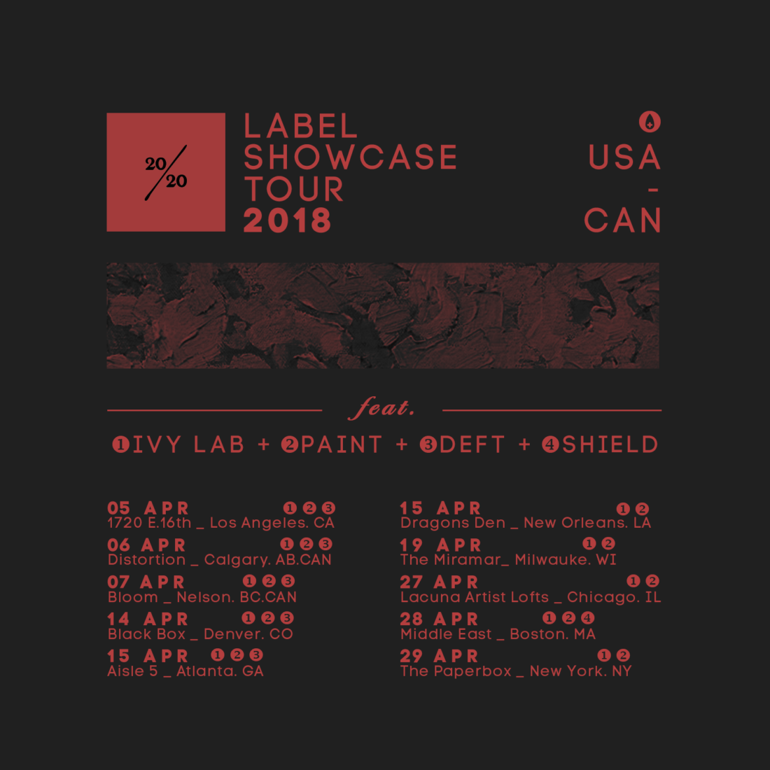 Ivy Lab Presents 20/20 LDN Label Showcase Tour Festival Squad